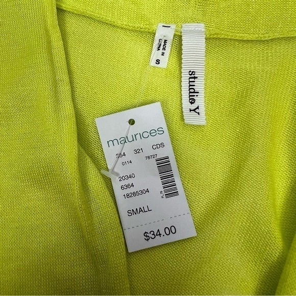 NWT Studio Y from Maurice’s Women’s Cardigan Lightweight Sweater Sz Small Green - Picture 7 of 14